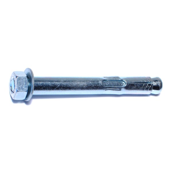 Sleeve Anchor, 3/8" Dia., 3" L, Steel Zinc Plated, 50 PK